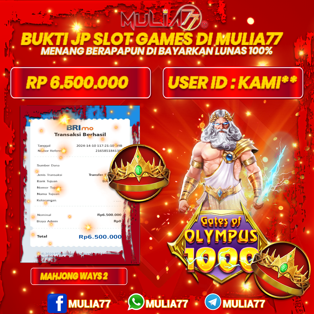 Menang Jackpot Slot Online Gacor MULIA77 Resmi Rp 6.500.000 